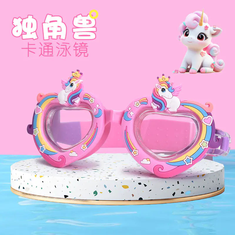 Cute Cartoon Silicone Swim Goggles for Kids