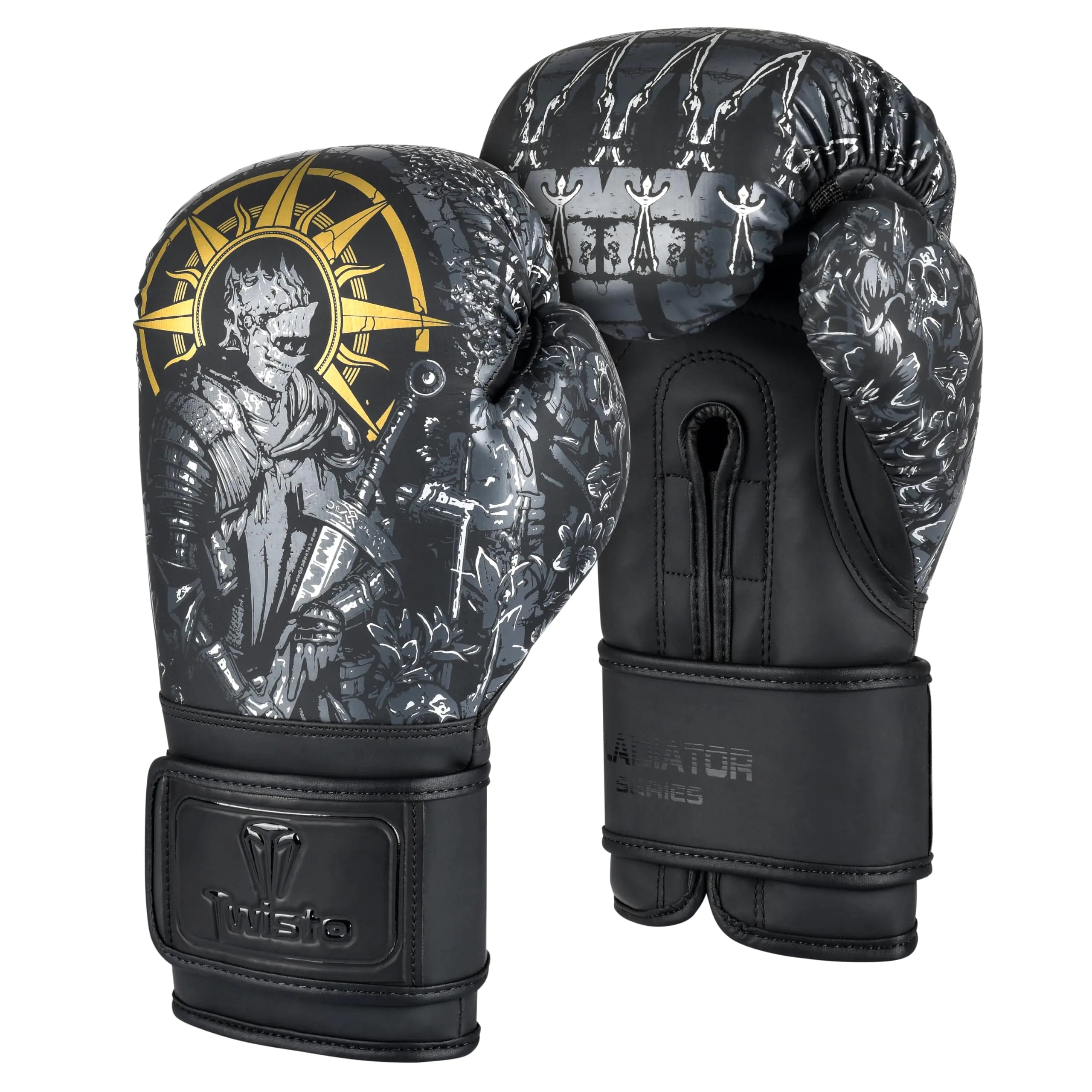 Twisto Boxing Gloves S6 series Muay Thai Kickboxing Pro Heavy Training Bag Gloves Fight Gloves MMA Gym Fitness Men Women (Gladiator 10 oz)