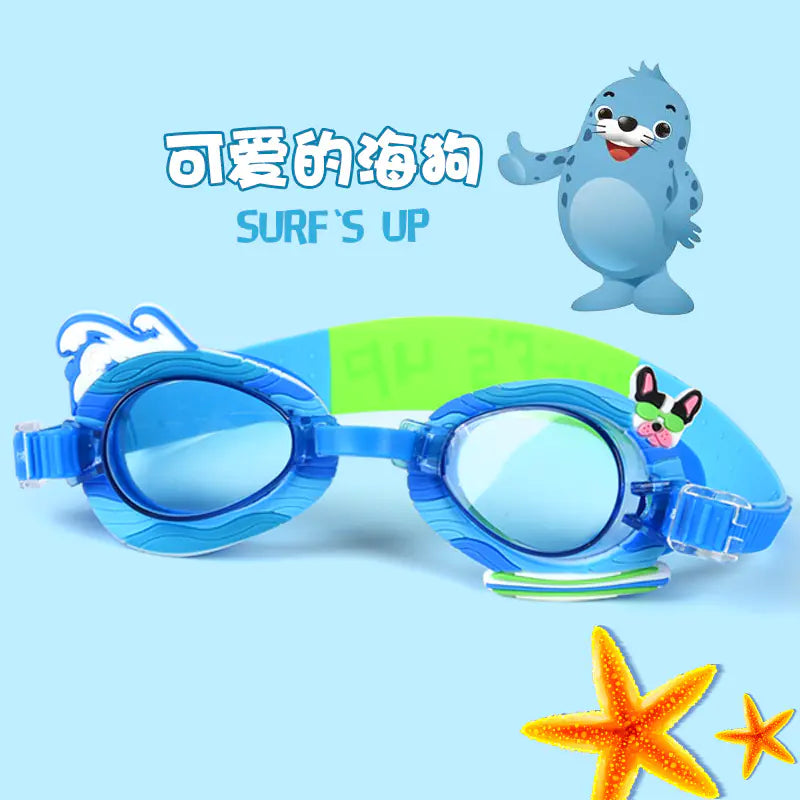 Cute Cartoon Silicone Swim Goggles for Kids