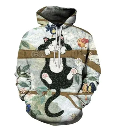 Slim Long-Sleeved Jacket with Printed Hooded Pullover
