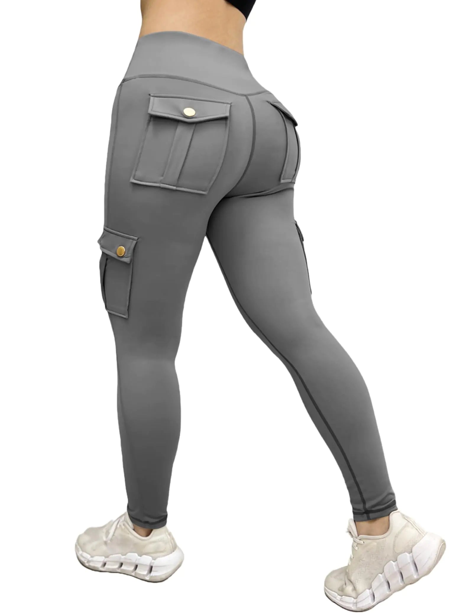 GYMTITAN Butt Lifting Cargo Leggings for Women Workout Leggings with Pockets High Waist Tummy Control Gym Pants