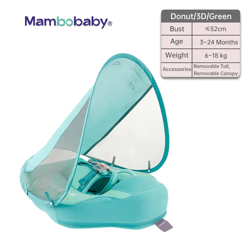Mambobaby Inflatable Baby Swim Float with Canopy