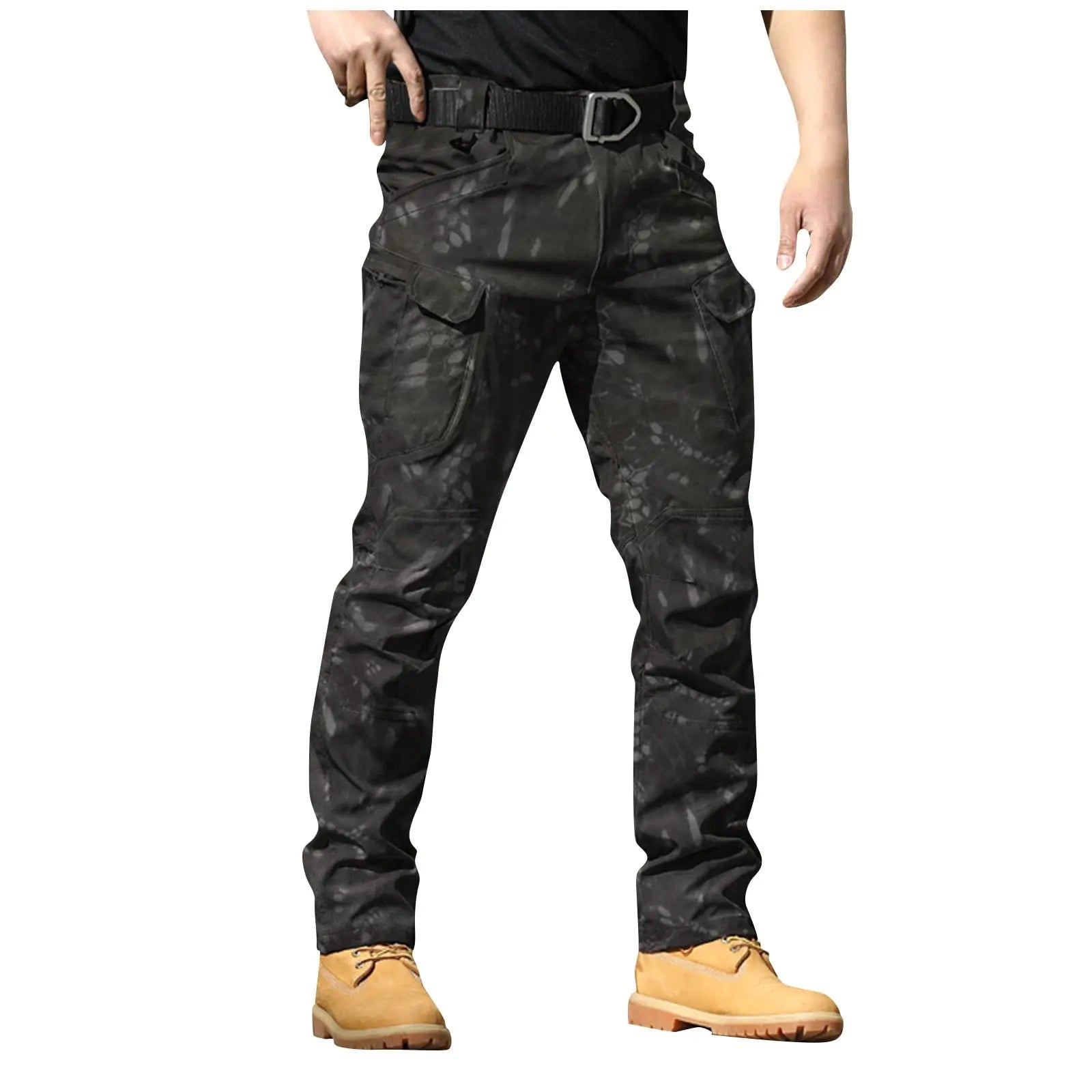 Lightweight Work Pants for Men Baggy Ripstop Waterproof Stretch Tactical Pants Casual Straight Leg Cargo Pants Outdoor Multi Pockets Fishing Travel Hiking Pants Motorcycle Pants Construction Pants