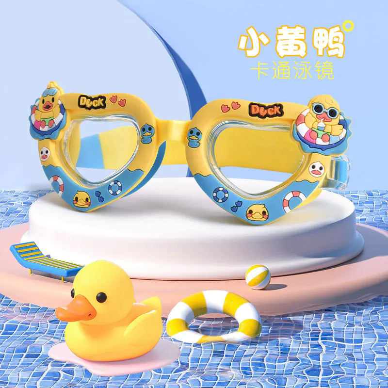 Cute Cartoon Silicone Swim Goggles for Kids