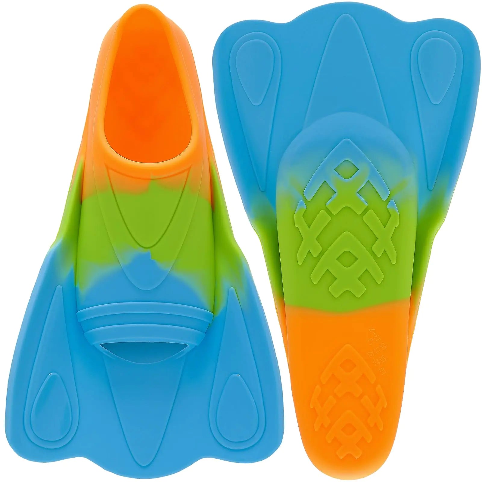 Kids Swim FinsShort Youth Swim Flippers for Kids Swimming Training Fins for Lap Swimming Pool Snorkeling for Children Girls Boys Beginner