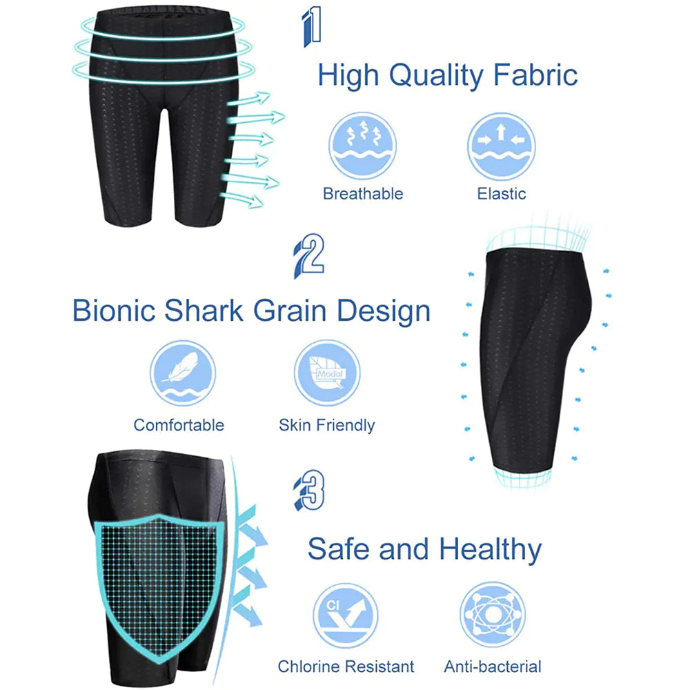 Men's Waterproof Racing Swim Trunks for Professionals