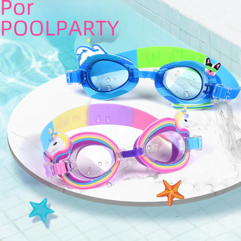 Cute Cartoon Silicone Swim Goggles for Kids