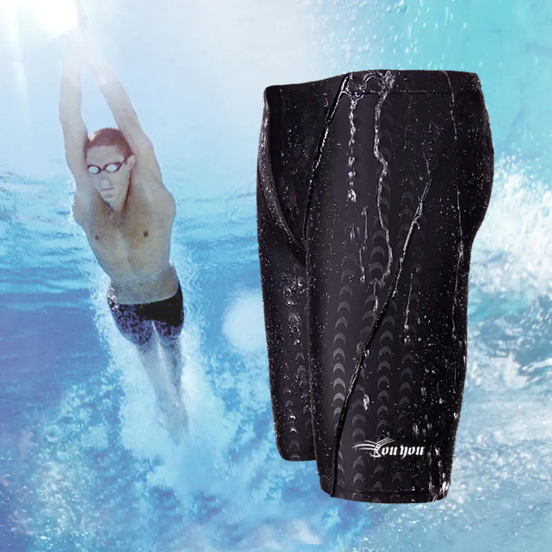 Men's Waterproof Racing Swim Trunks for Professionals