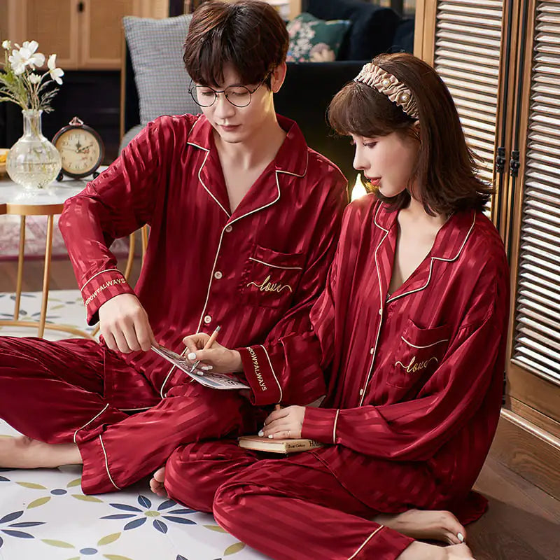 Couple Cardigan and Pajamas for Autumn and Winter
