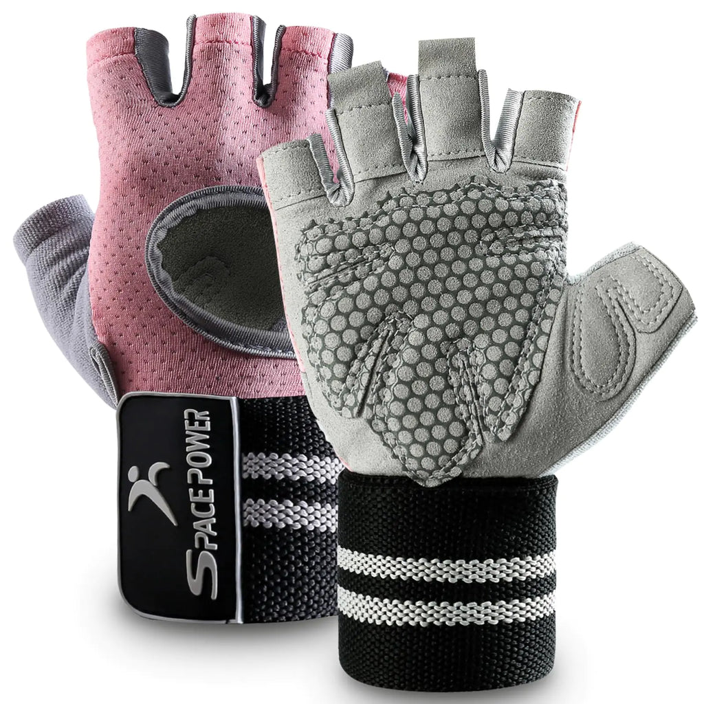 Workout Gloves Weight Lifting Gloves: Fingerless Gym Gloves with Wrist Wraps Support for Mens & Womens Full Palm Protection Breathable Sports Gloves for Exercise Training Fitness Pull-up (S)