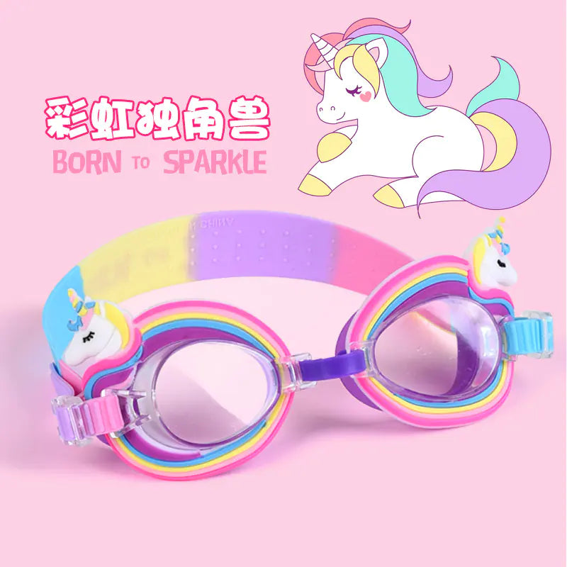 Cute Cartoon Silicone Swim Goggles for Kids