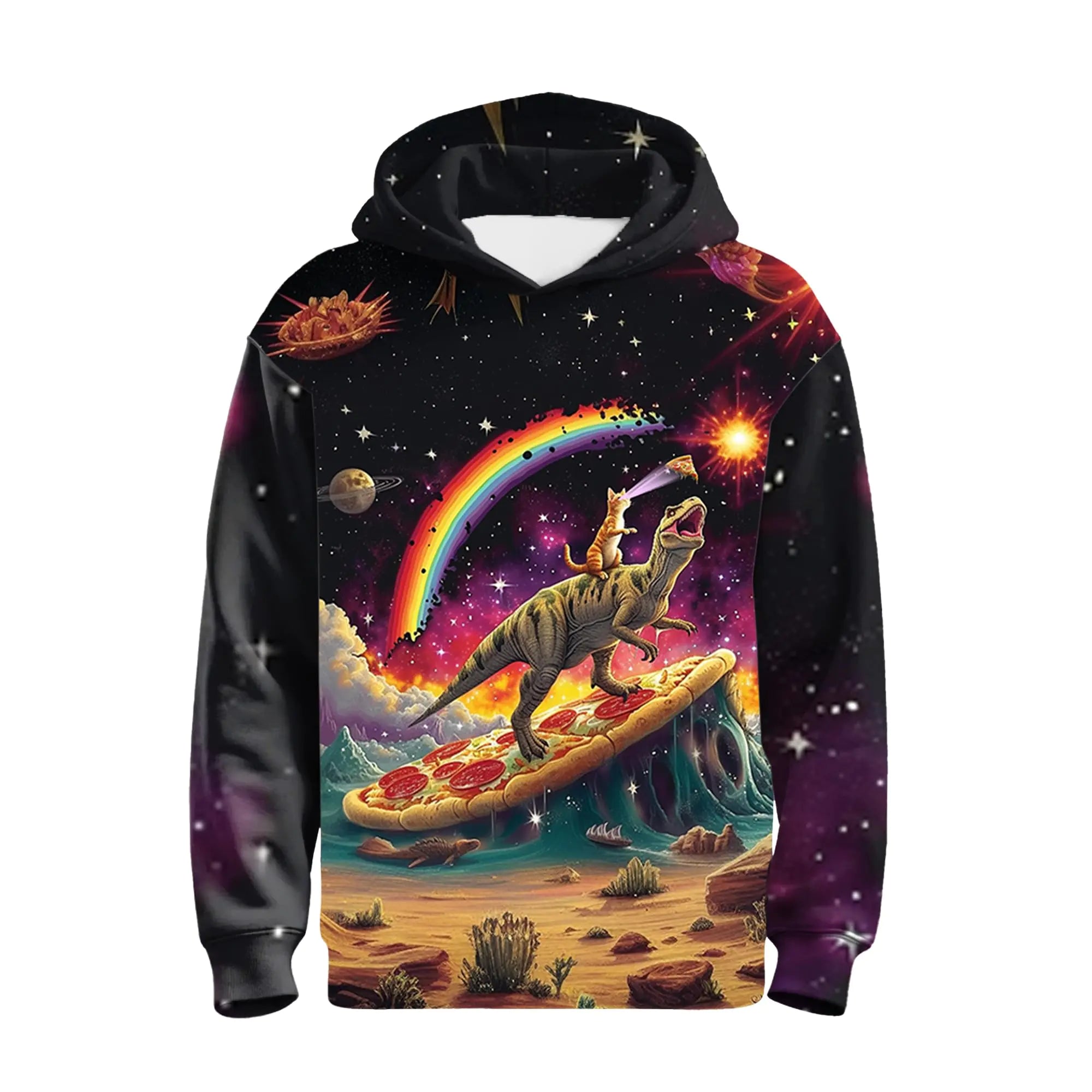 Acoweno Boys Girls 3D Graphic Hoodies Unisex Kids Hooded Sweatshirt with Pocket Long Sleeve Hoodies for Teens(DinosaurMedium)