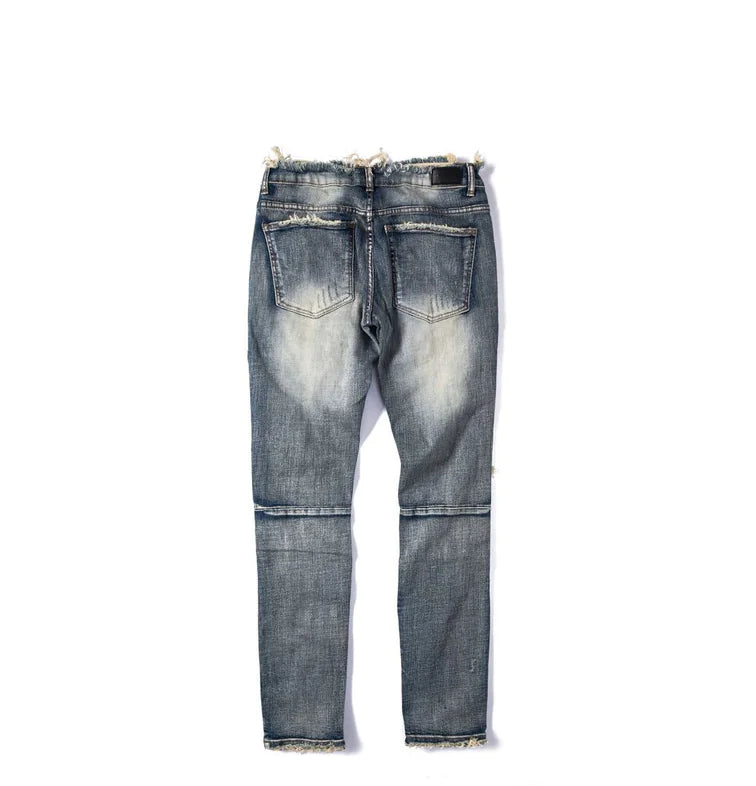 Zipper Cuffed Pants, Jeans, Distressed Pants