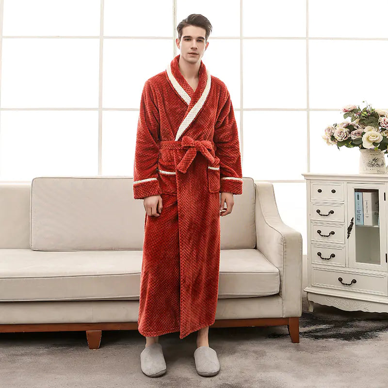 Winter Couple Pajamas and Bathrobe Set for Women