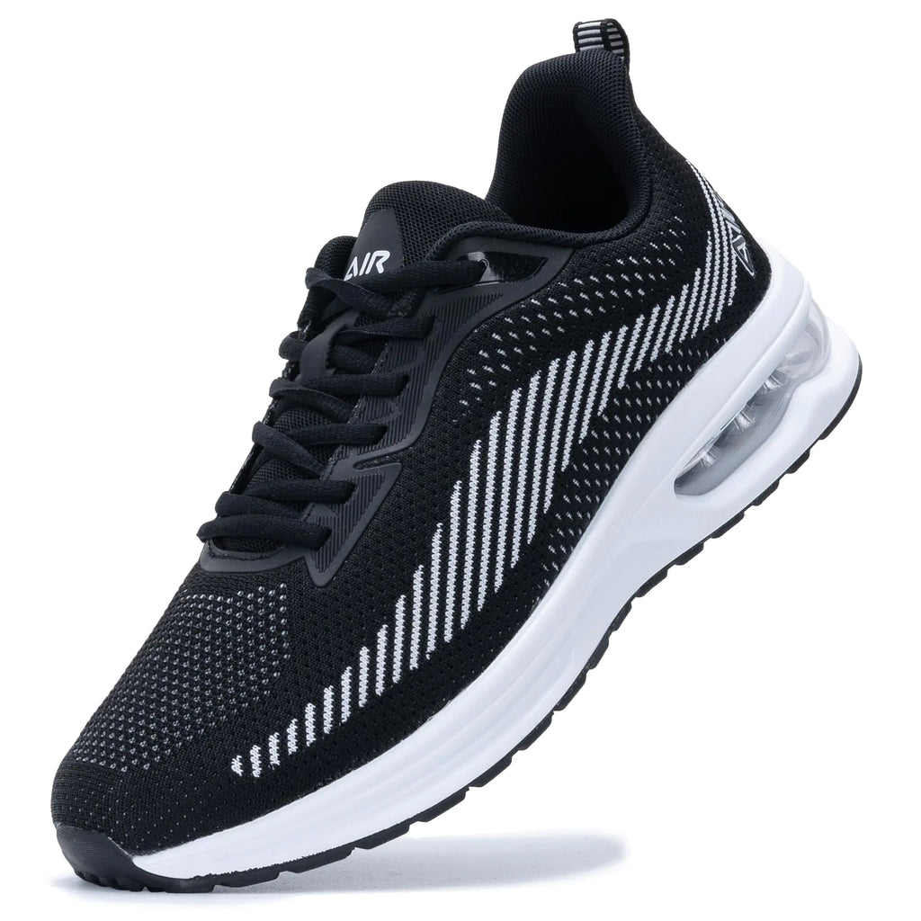 BEOAPT Mens Running Shoes Air Athletic Tennis Breathable Walking Sneakers Gym Training Comfortable Outdoor Sports Shoes Blackwhite US 8