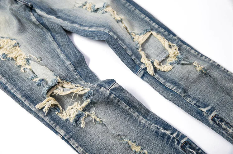 Zipper Cuffed Pants, Jeans, Distressed Pants