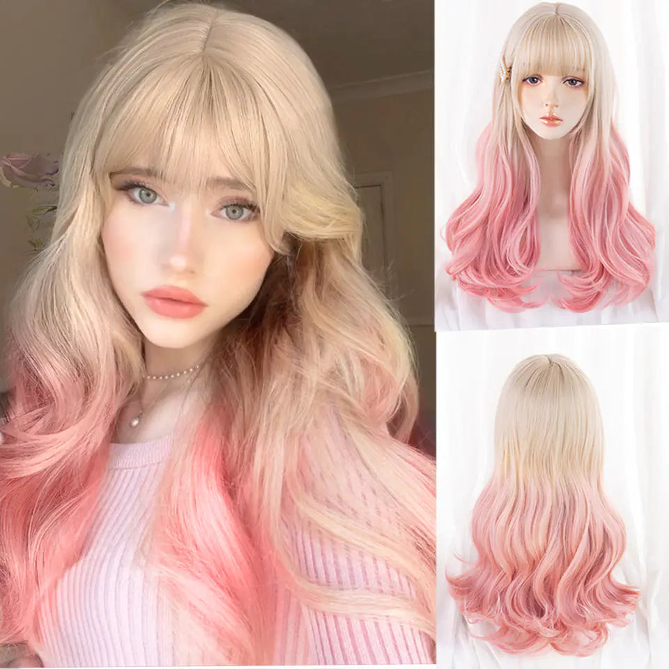 Long Curly Hair Chemical Fiber Wig for Women