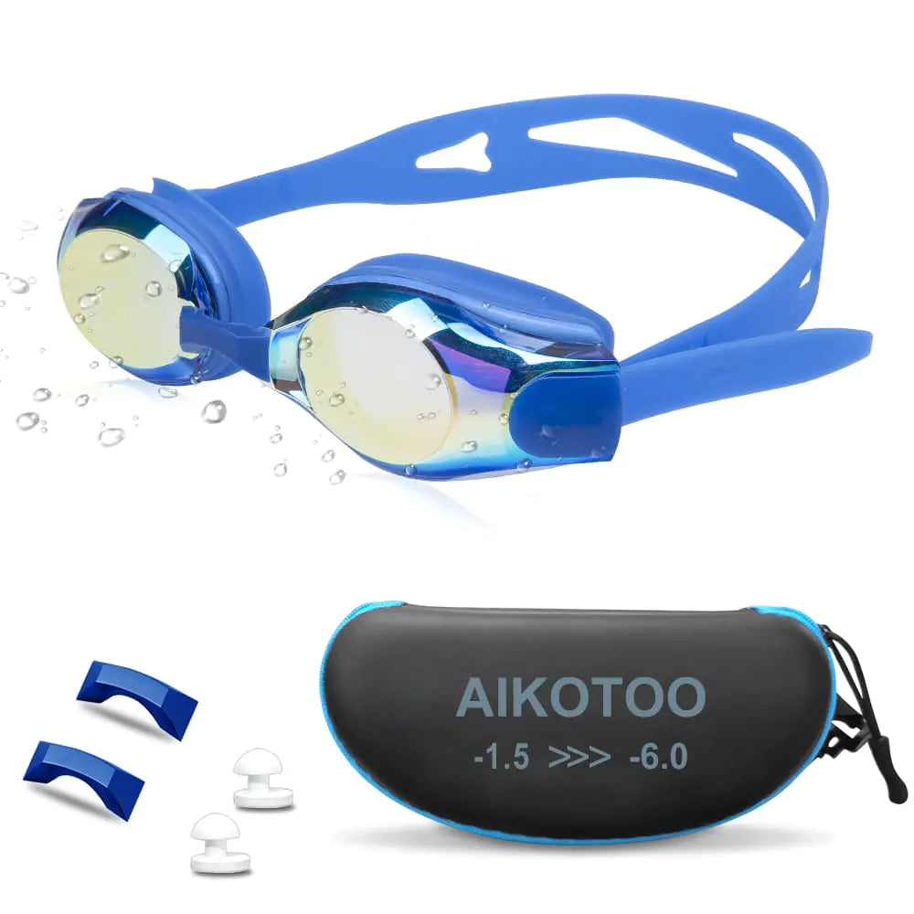 AIKOTOO No Leaking Nearsighted Swim Goggles Shortsighted Swimming Goggles