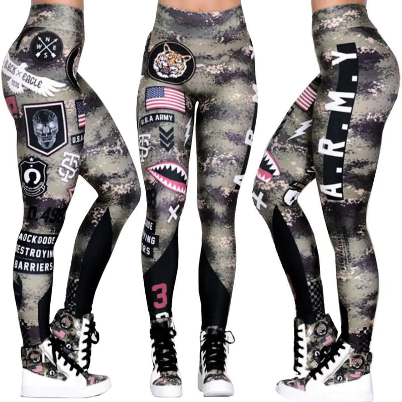 Women's Army Gym Fitness Leggings Sports Pants