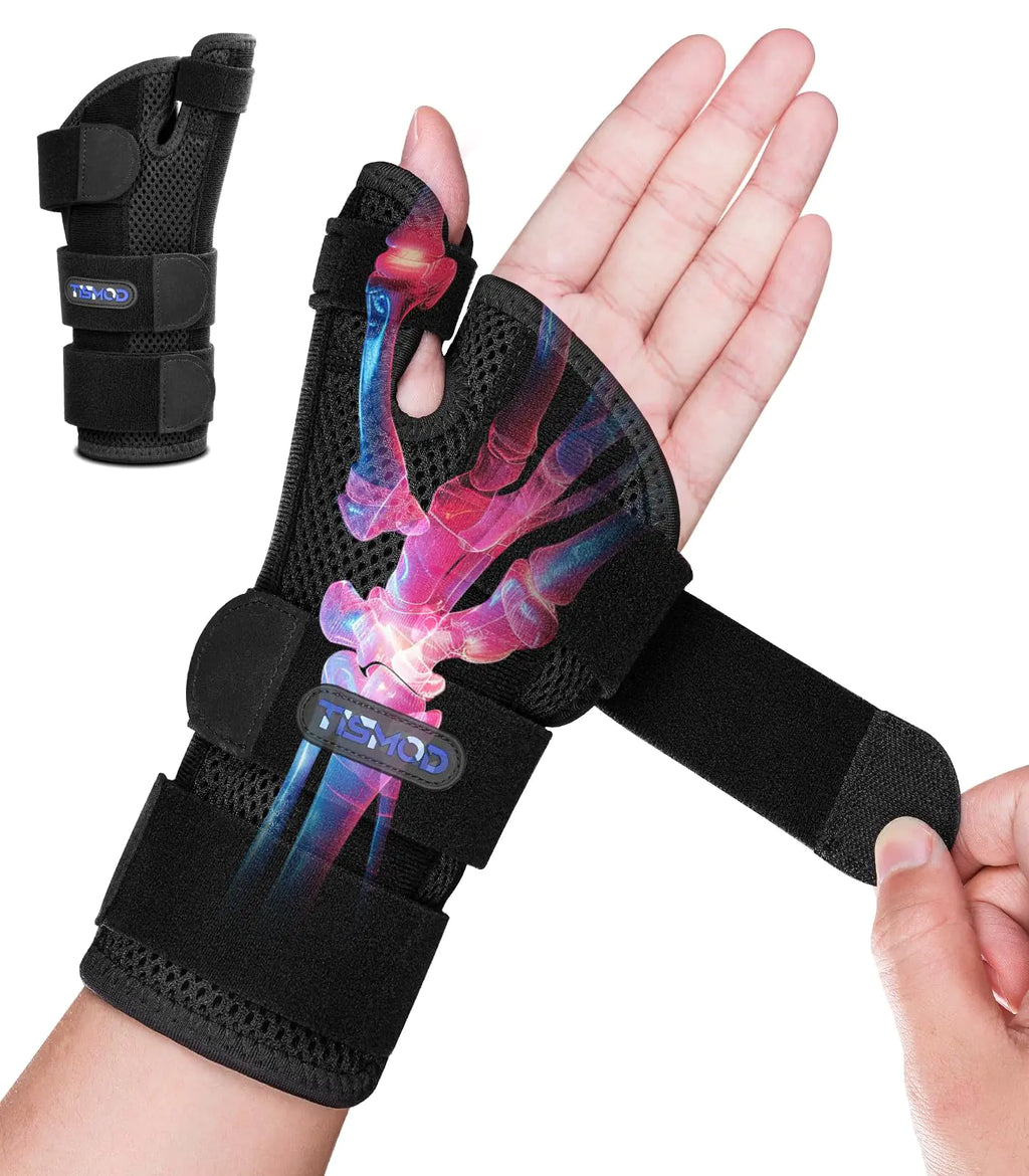 TISMOD Wrist Brace Carpal Tunnel with Thumb SupportAdjustable Night Thumb Spica Splint Right Left HandWrist Guard Stabilizer for ArthritisTendonitissyndromeDe Quervains Tenosynovitis Women Men