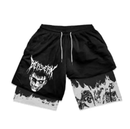 Anime Berserk 2-in-1 Men's Gym Shorts with 3D Print