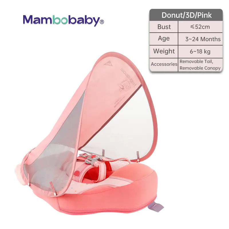 Mambobaby Inflatable Baby Swim Float with Canopy