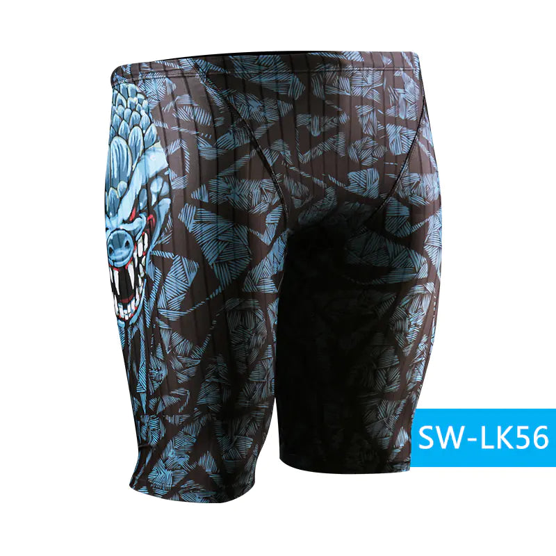 Men's Plus Size Boxer Swim Trunks - Five-Point Pants