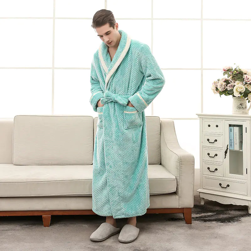 Winter Couple Pajamas and Bathrobe Set for Women