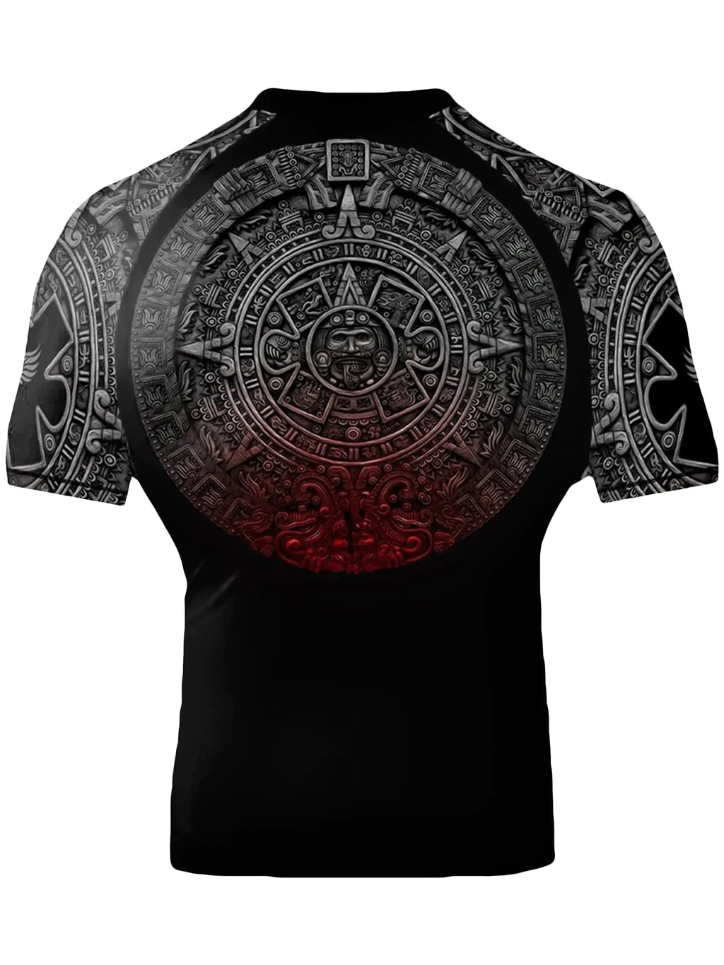Raven Fightwear Mens Aztec Ranked Jiu Jitsu BJJ Rash Guard Short Sleeve MMA Black Medium