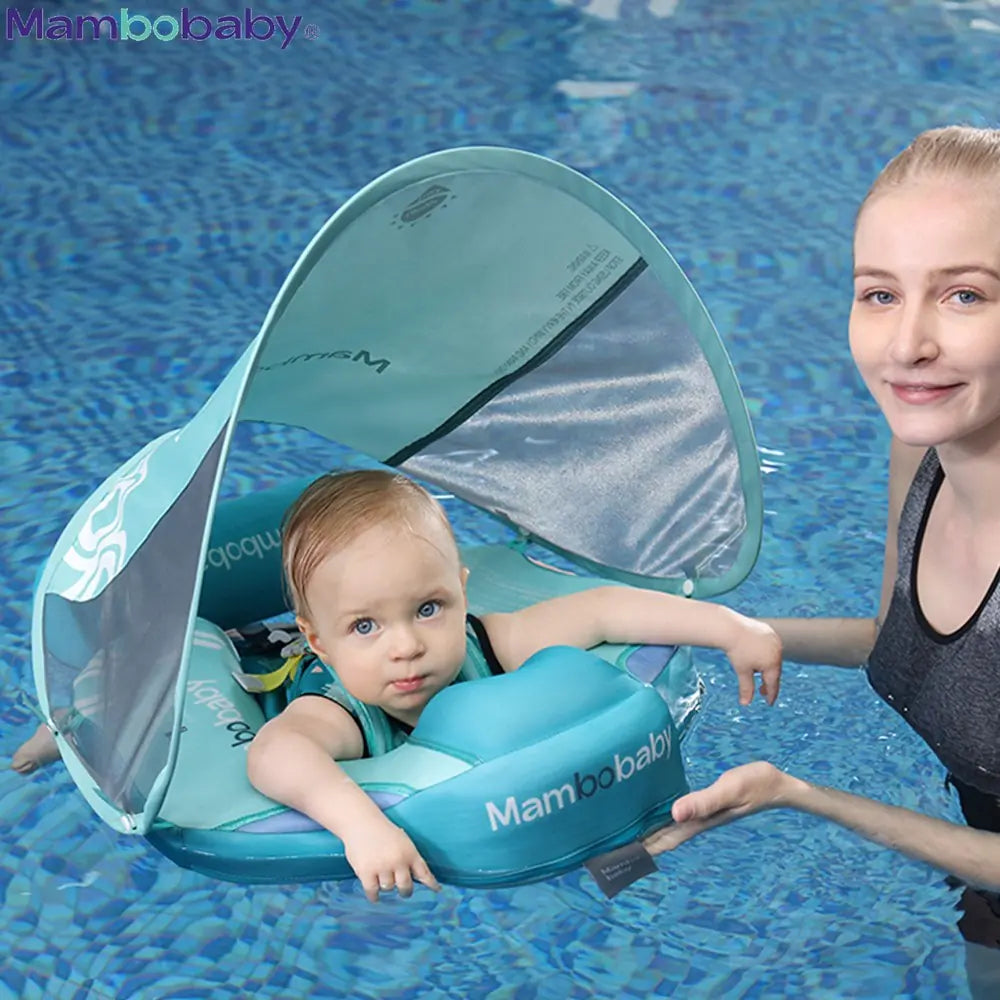 Mambobaby Inflatable Baby Swim Float with Canopy