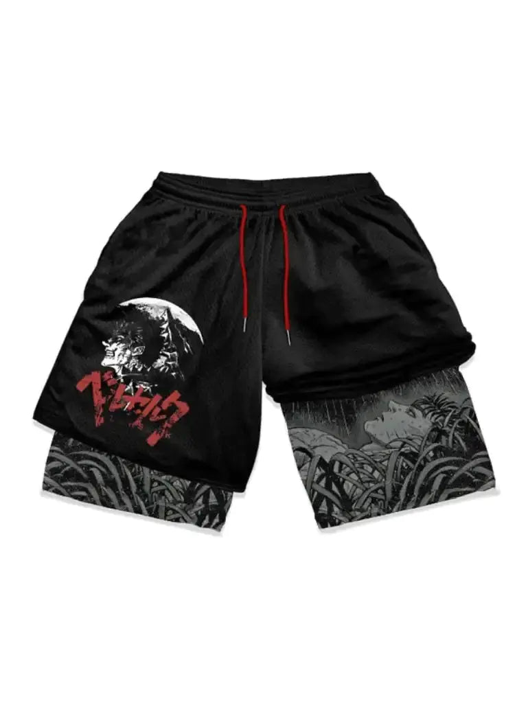 Anime Berserk 2-in-1 Men's Gym Shorts with 3D Print