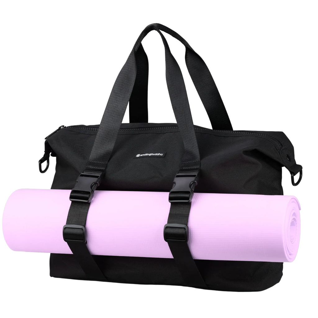 SMILING BUDDHA Yoga Mat Bag for Women - Large Caryall Shoulder Tote for Gym Yoga Pilates Office Travel Weekender Bag