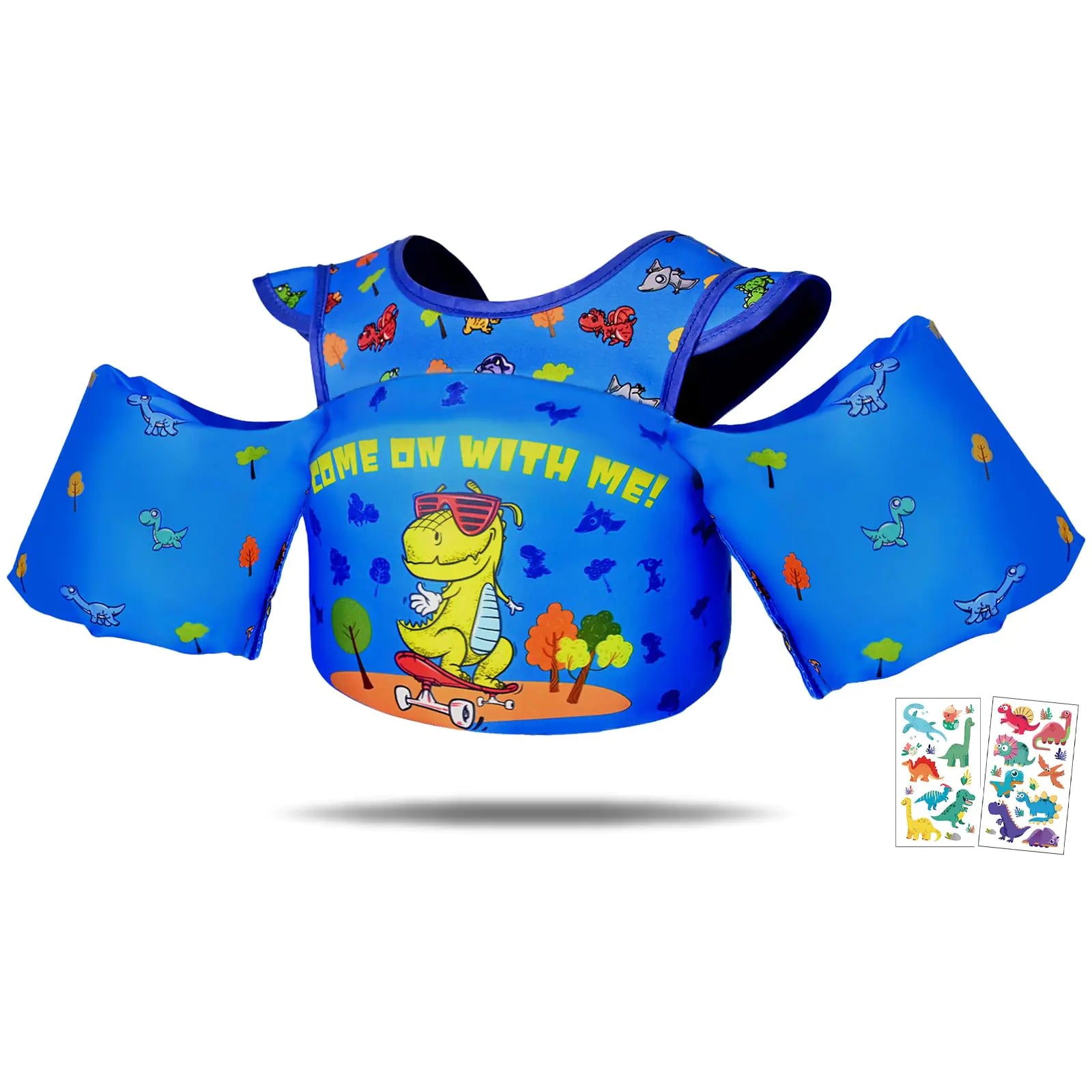 Toddler Swim Vest for 22-66 Pounds Infant Swim Vest Boys and Girls Toddler with Shoulder Harness Arm for Kids 2-7 Years Old Dinosaur Swim Vest for Toddlers Swimming Pool Sea Boat Beach