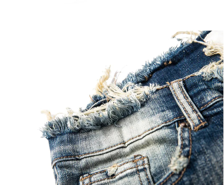 Zipper Cuffed Pants, Jeans, Distressed Pants