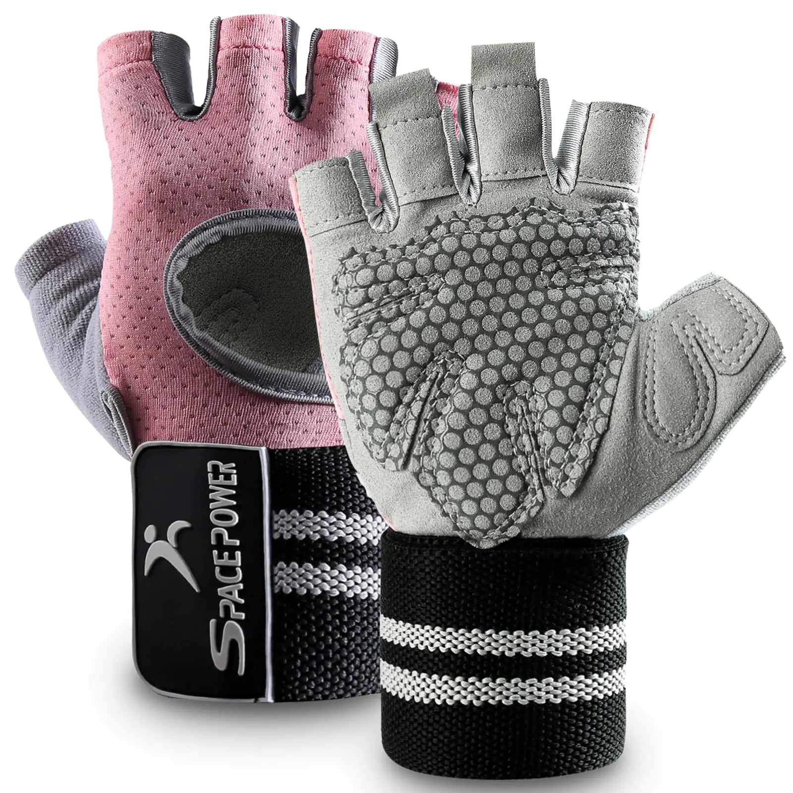 Workout Gloves Weight Lifting Gloves: Fingerless Gym Gloves with Wrist Wraps Support for Mens & Womens Full Palm Protection Breathable Sports Gloves for Exercise Training Fitness Pull-up (S)