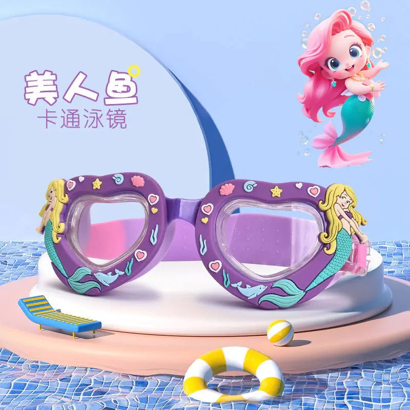 Cute Cartoon Silicone Swim Goggles for Kids