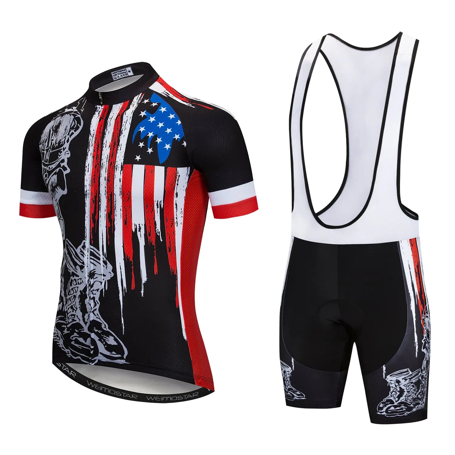Mens Cycling Jersey Short Sleeve with Padded Shorts Quick-Dry Summer Short Bike Clothing Bicycle Shirts Pants Set L