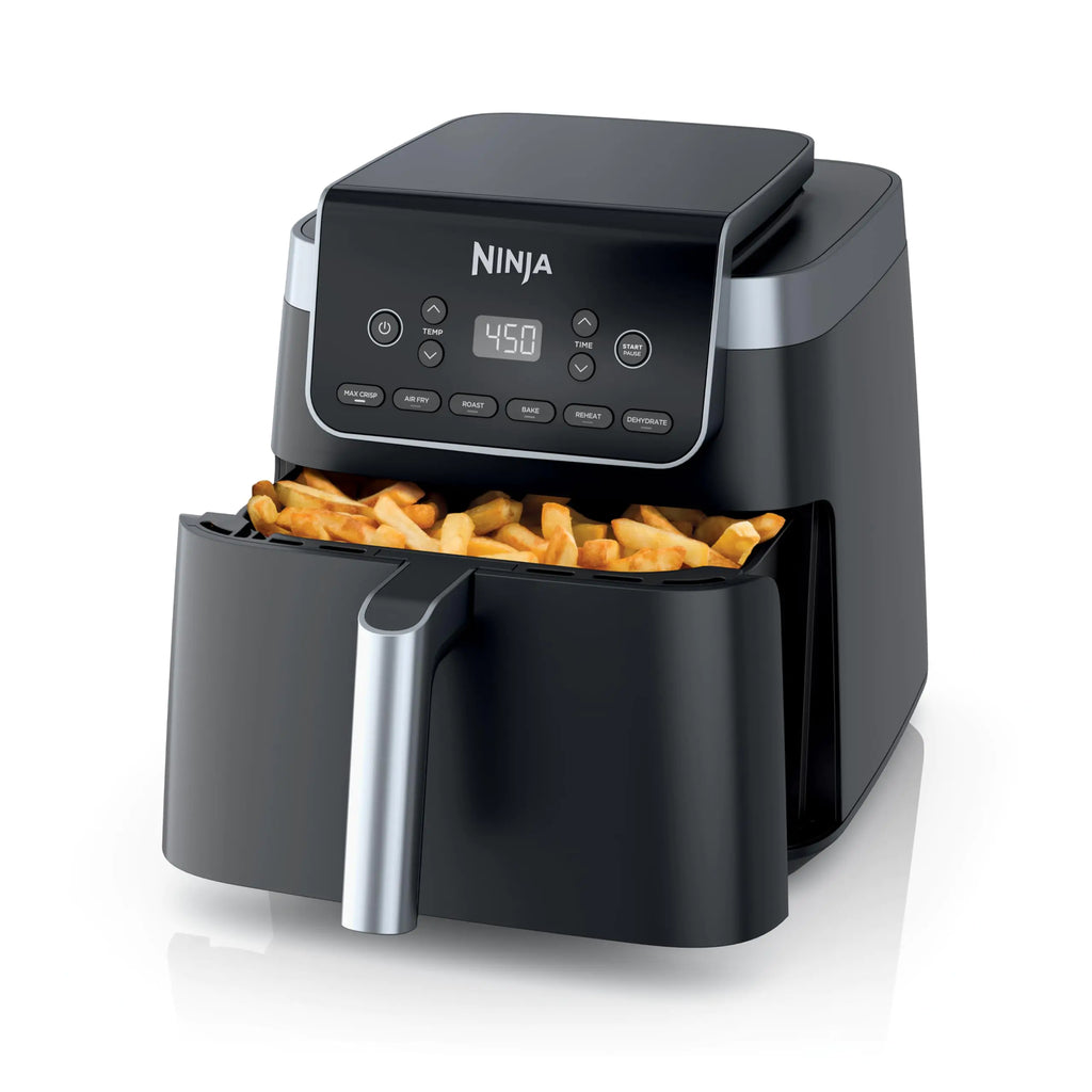 Ninja Air Fryer Pro XL 6-in-1 with 6.5 QT Capacity Max Crisp Air Fry Air Roast Bake Reheat Dehydrate Max Crisp Technology with 450F Nonstick Basket & Crisper Plate Grey AF181