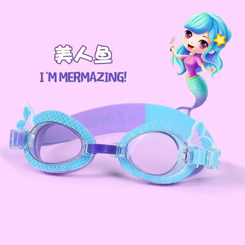 Cute Cartoon Silicone Swim Goggles for Kids
