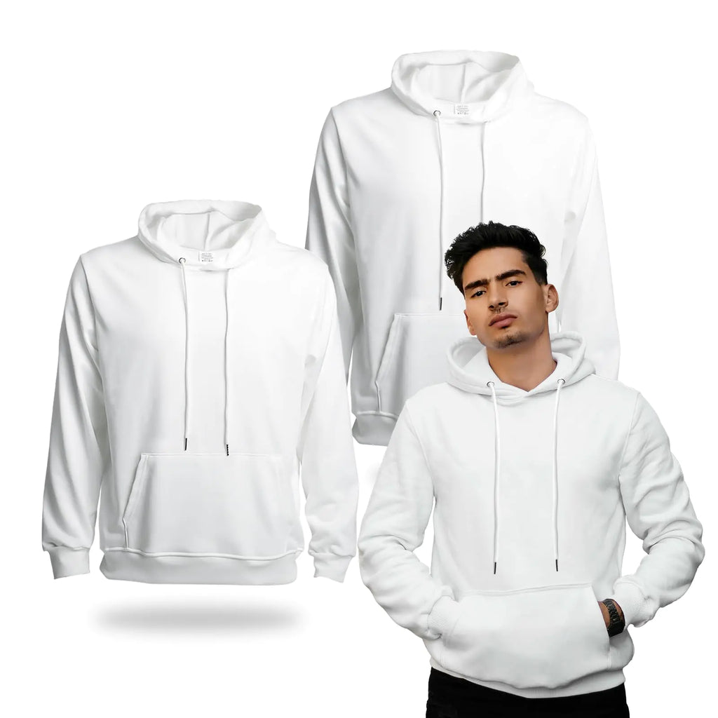 METFUIN 2 Pack Polyester Adult Hoodies for Sublimation White Blank Hooded Sweatshirt (3X-Large White)
