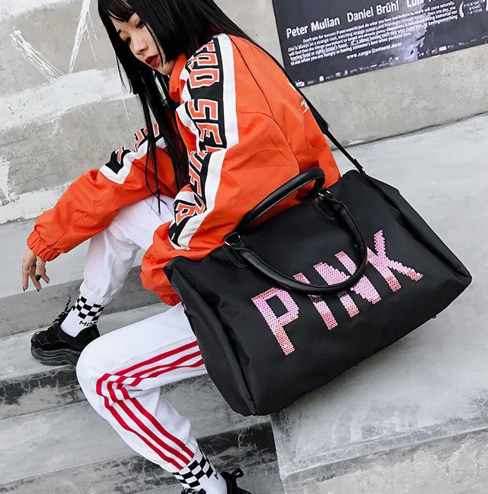 Fashionable Sequin Travel Bag, Large Capacity Gym Bag