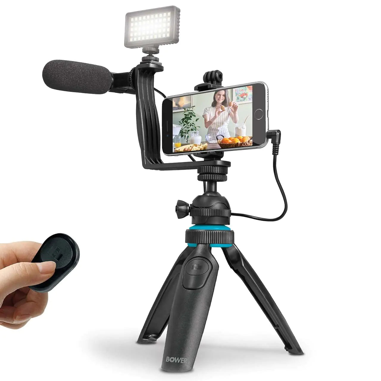 Bower Smart Photo Vlogger Kit with LED Microphone and Remote