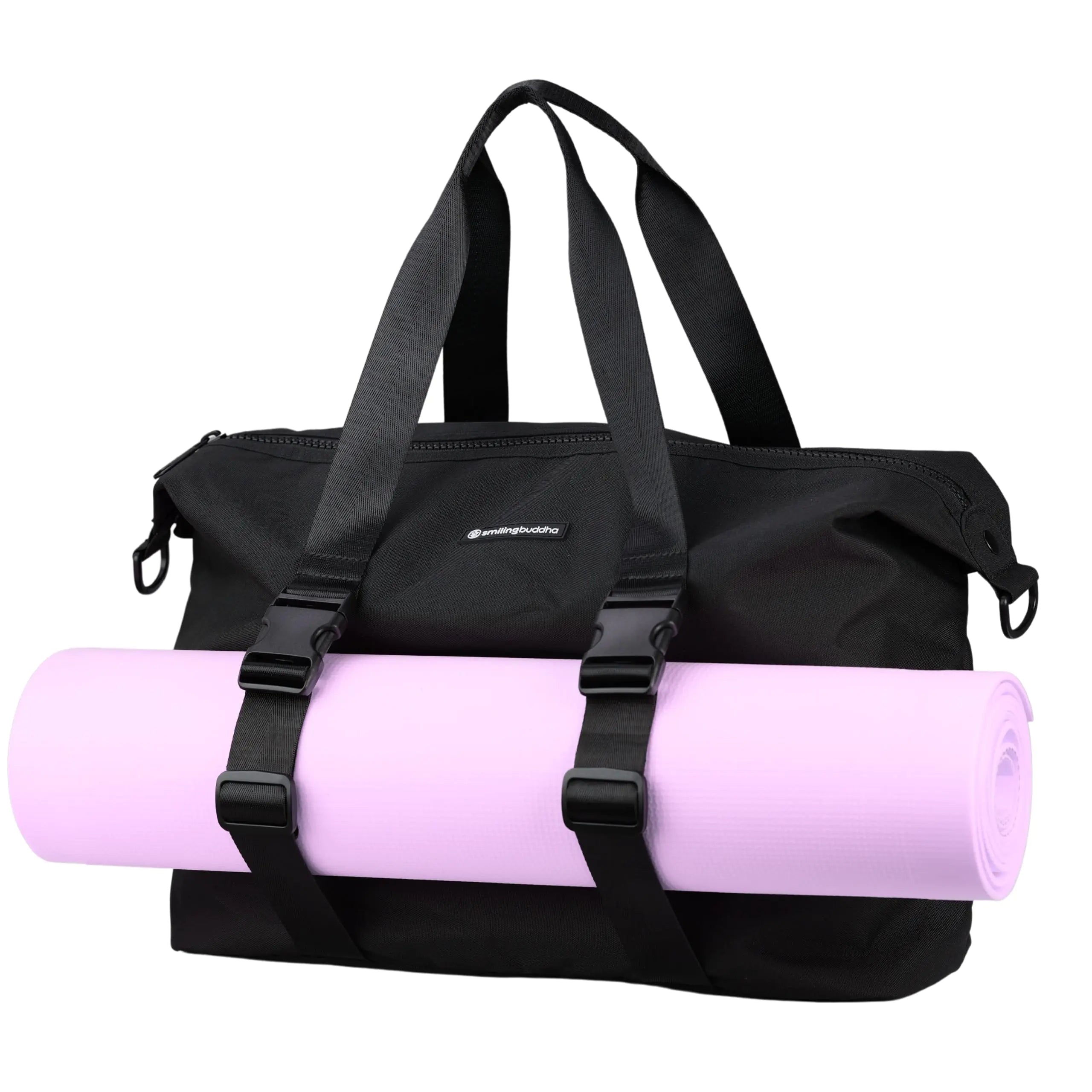 SMILING BUDDHA Yoga Mat Bag for Women - Large Caryall Shoulder Tote for Gym Yoga Pilates Office Travel Weekender Bag
