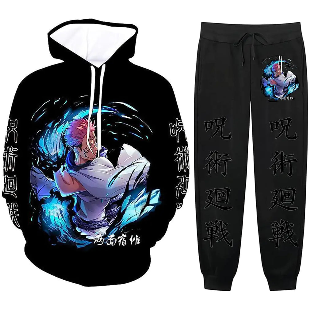 CAVTPME Anime Hoodie And Pant Set for Men Women Novelty 3D Hoodies Sweatshirt 2 Piece Hoodie Sweatpants Set 08