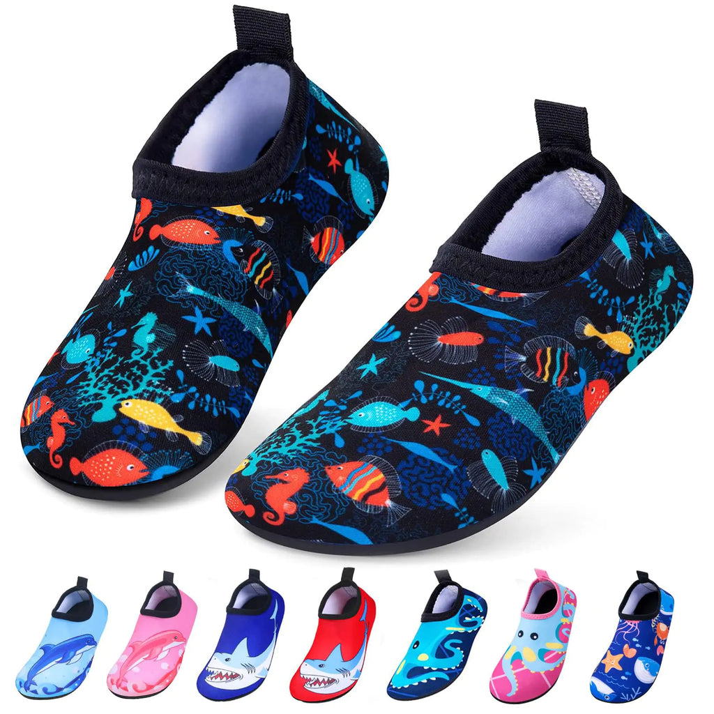 Kids Boys Girls Swim Water Shoes Toddler Kids Swim Water Shoes Non Slip Quick Dry Beach ShoesBarefoot Sports Shoes Aqua Socks for Beach Outdoor Sports